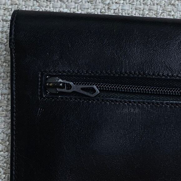 Vintage Givenchy Luxury Black Leather Bifold Wall Gv3 Collection - Picture 10 of 14
